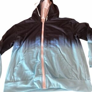 Poly Hoodied with umbrella blue to black design.  Never worn washed. Size S